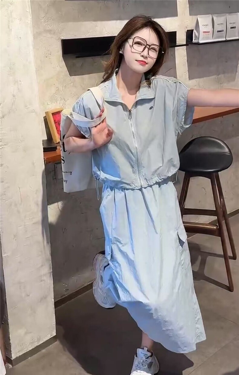 2025时尚百搭运动套装短袖,女装套装/套裙,翩雅女装供货