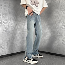 破洞直筒牛仔裤A061-JM1459-P60控88-85棉8.5聚酯纤维6.5粘纤，男装牛仔裤，电商A061-1
