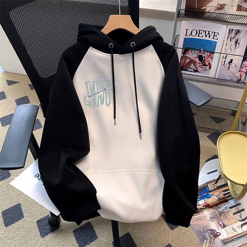 320克纯棉美式创意设计加绒印花宽松上衣连帽卫衣外套E708-P50,女装短外套,星座911-2(原星座613-2）