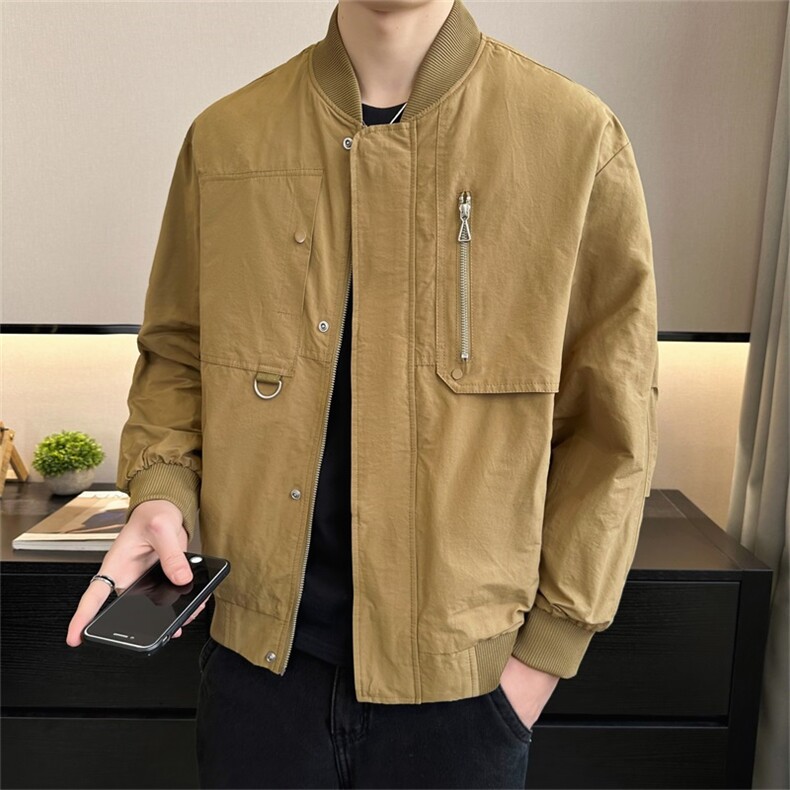 2025春装 店主风新款棒球领休闲复古工装夹克外套男3325-P135图片