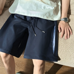 25美式运动短裤拼接条纹潮牌撞色休闲五分裤504-K735-特P29控58图片