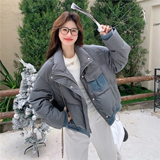 短款灰色羽绒服女2025冬季新款泡芙保暖巨好看面包服90白鸭绒外套，女装羽绒服，2C159