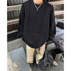 男士纯色麻花针织毛衣A367M21MP60控88，男装针织衫/毛衣，电商A367