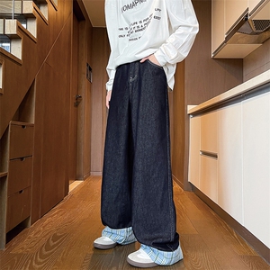 加长版裤子男高个子拼接卷边格子188cm110牛仔裤KZ011P65加绒75图片