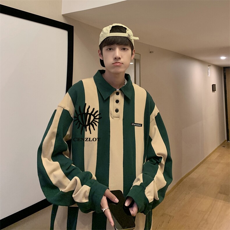 WY38-P36条纹拼色Polo杉图片
