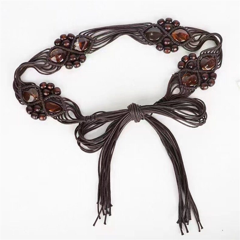 不支持退换波西米亚新中式民族风复古编织项链男休闲百搭潮流腰绳，男装民族服装，星座909