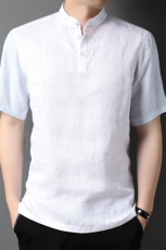 BB-G091男士夏季新款亚麻渐变短袖T恤青年休闲文艺范体恤P108，男装T恤，电商B360