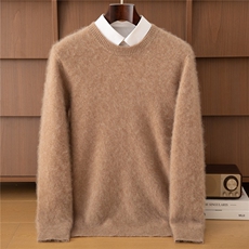 2025年秋季新款男士拉毛针织衫时尚休闲通勤百搭，男装针织衫/毛衣，端硕羊绒