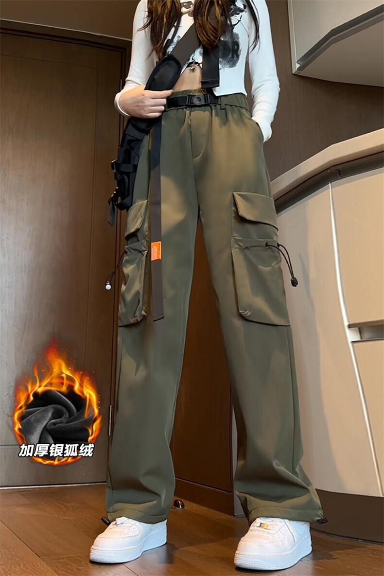 特批P45无差价24冬季高级感休闲中性冲锋裤男自带腰带K1229J加绒,男装休闲裤,电商A001-1
