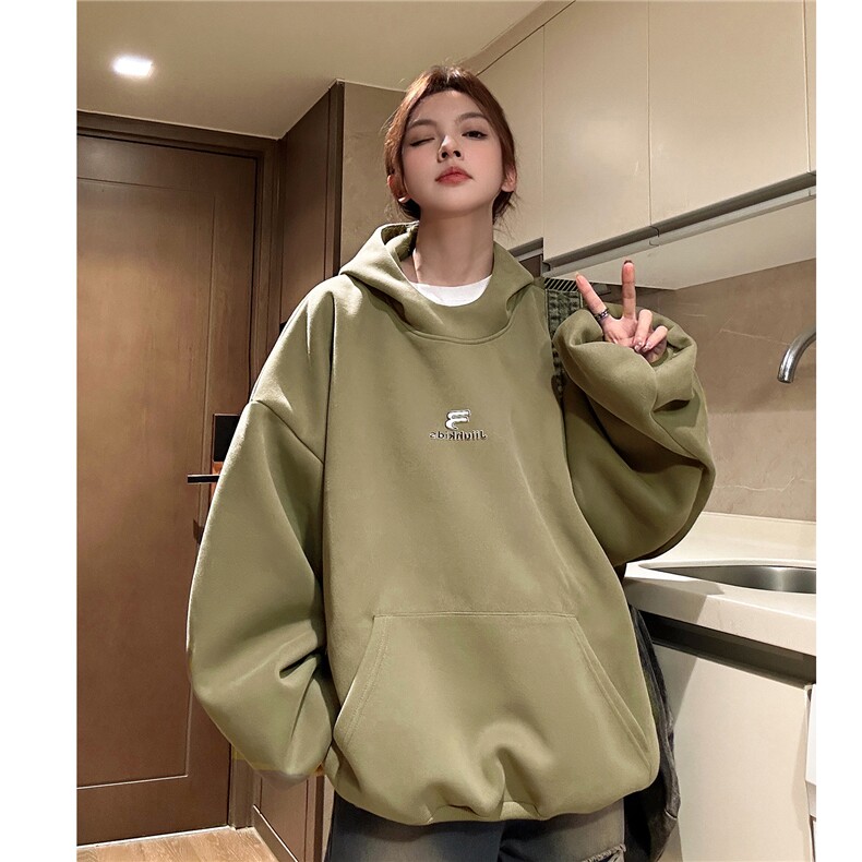 主推秋装重磅连帽中性情侣卫衣oversize潮牌上衣外套男女H928P68,男装卫衣,电商A341