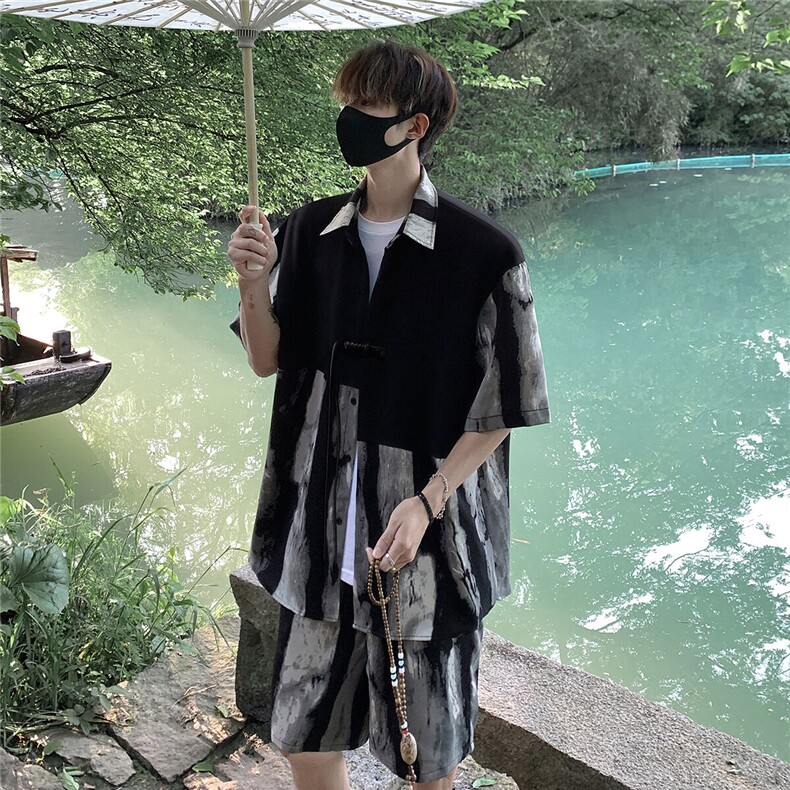 新中式套装TZ77797特P51衬衫CS77798特P33DK77055特P18套装控108,男装衬衫,星座227-7