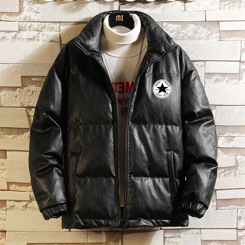 PM51008-P120立领pu皮棉衣男大码面包服男棉服男棉袄男，男装棉衣，电商A040A