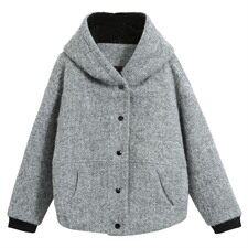 卫衣时尚都市拼接口袋直筒2020年冬季长袖连帽纯色排扣青春流行，女装卫衣/绒衫，丽影随形