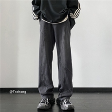 泥黄色牛仔裤男生春季新款美式高街直筒微喇B315-K23472-p60控78，男装牛仔裤，电商B315