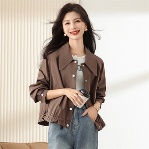 美式复古小个子香风短外套春秋2023新款白搭高级感棒球服早秋女装图片