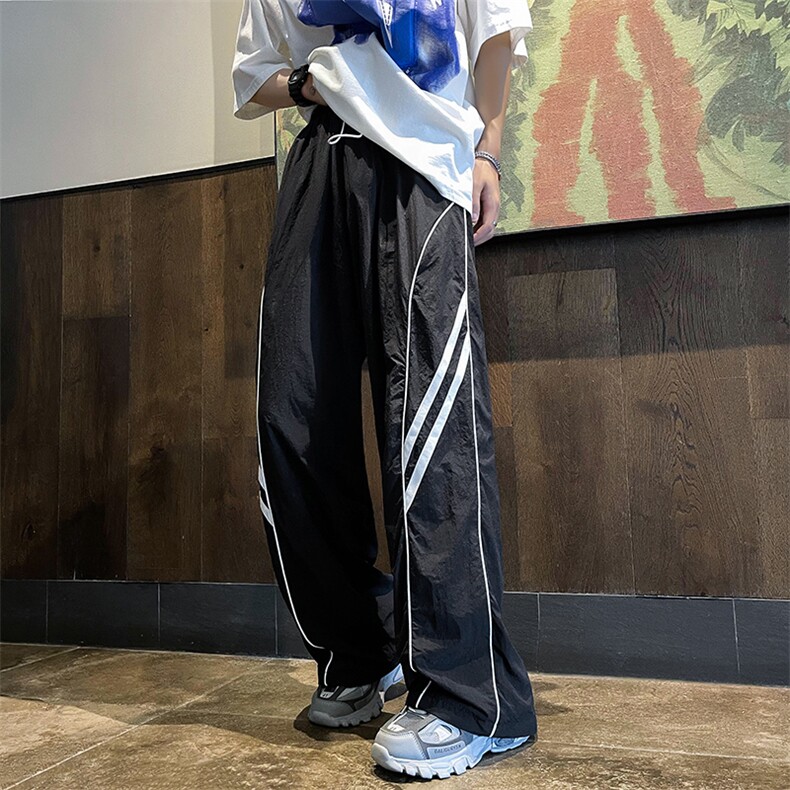 速干休闲裤男韩版潮流拼色高街帅气2024夏季新款ins长裤K4126-P38,男装休闲裤,星座412-3