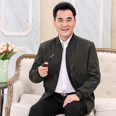 2021年收口袖棒球领夹克外穿中年上班长袖四季商务绅士商务休闲，男装夹克，星座1216（原钱塘722）