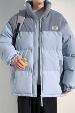 冬季青少年灯芯绒立领拼接外套休闲百搭面包服棉服5302-P78，男装棉衣，电商B306
