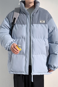 冬季青少年灯芯绒立领拼接外套休闲百搭面包服棉服5302-P78图片