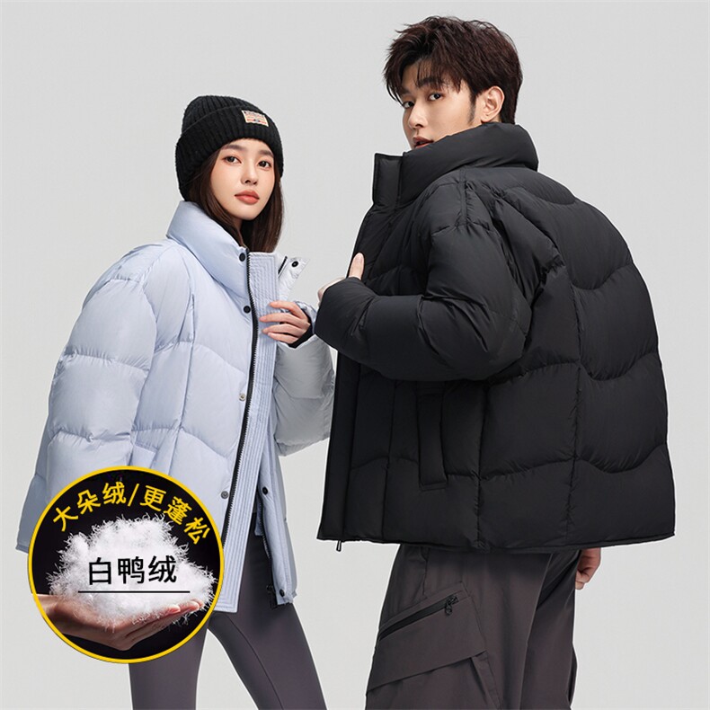 主推90绒子情侣款户外羽绒服男女款立领防水加厚羽绒服外套,男装羽绒服,钱塘723