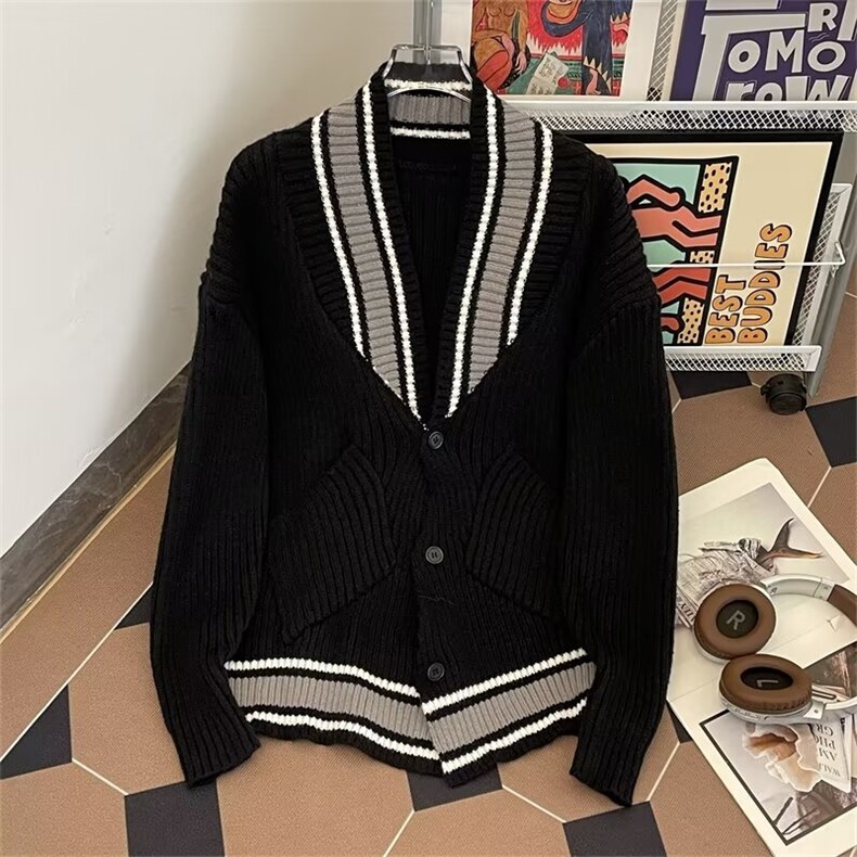 学院风开衫毛衣男秋冬季复古针织衫M5691P53,男装针织衫/毛衣,星座1116-2