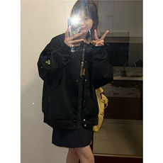 大码秋季新款韩版宽松休闲百搭翻领单排扣长袖贴标衬衫女上衣外套，男装衬衫，星座506A
