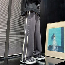 K916P50加绒58新款直筒休闲宽松阔腿工装美式高街男生运动长裤，男装休闲裤，星座304A