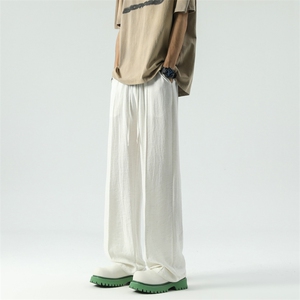 夏季风亚麻裤子复古透气直筒中式棉麻长裤504-K842-TP33控59图片