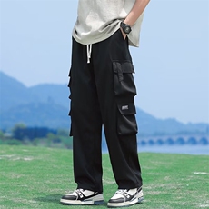 工装裤男士春夏款阔腿休闲长裤直筒宽松裤子骑兵斜复网K49，男装工装外套，星座1116A-1（原606A）
