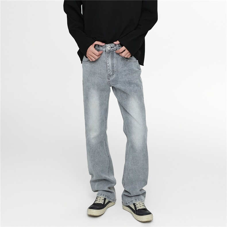 (现货)四季星座611-DW992-P55水泥灰517修身微喇弹力牛仔裤，男装牛仔裤，星座611