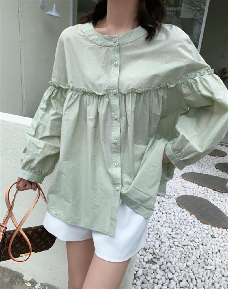 现货九分袖衬衫，女装衬衫，依纤