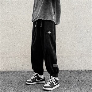 2024秋冬新款 港风 宽松麂皮绒束脚休闲裤运动裤K239-P52图片
