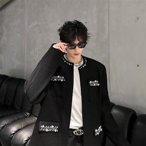 现货  小香风手工珍珠高端设计潮男外套男  A071-3310-P108图片