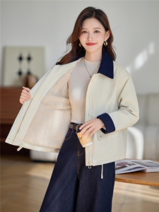 加绒棉服女2025冬季新款小个子短款外套棉袄夹克拼接图片