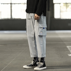 加绒2021九分裤潮流百搭运动休闲工装裤5106-P30加绒批35，男装休闲裤，星座718-1