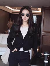 针织衫女秋冬宽松短款毛衣长袖纯色简约上衣，女装针织衫/毛衣，恩泰羊绒