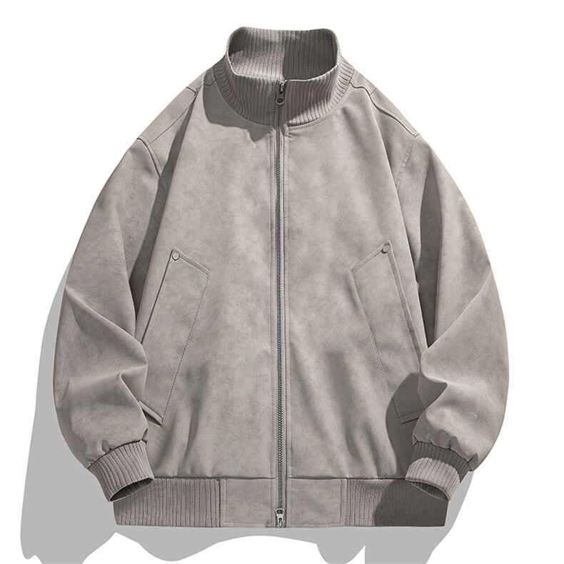 秋冬季男士复古皮衣夹克时尚潮流立领PU皮外套宽松6183-P65，男装皮衣，星座1403A