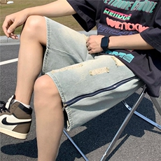 青春流行ins男原宿美式vibe裤子直筒水洗拉链牛仔裤潮D5001P42，男装牛仔裤，星座1116-2