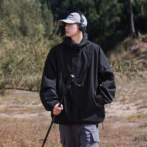 春季新款现货港风夹克三防冲锋衣宽松男外套DSA157B-JK1562-P75图片