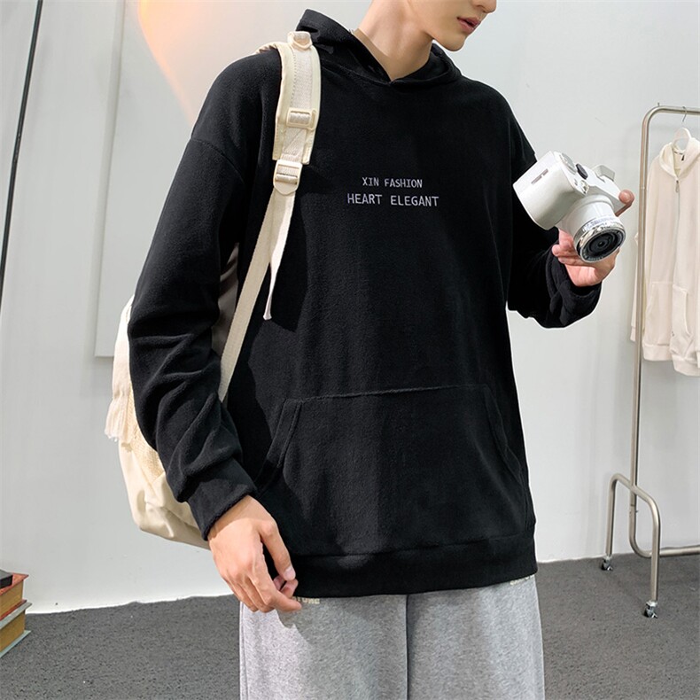 外贸现货5万奥粒绒宽松连帽刺绣卫衣男港风潮牌休闲上衣W2286P36,男装卫衣,星座914