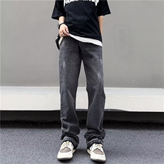 美式vibe裤子高街水洗牛仔裤男设计感小众拉链裤T1644P42，男装牛仔裤，星座1116-2