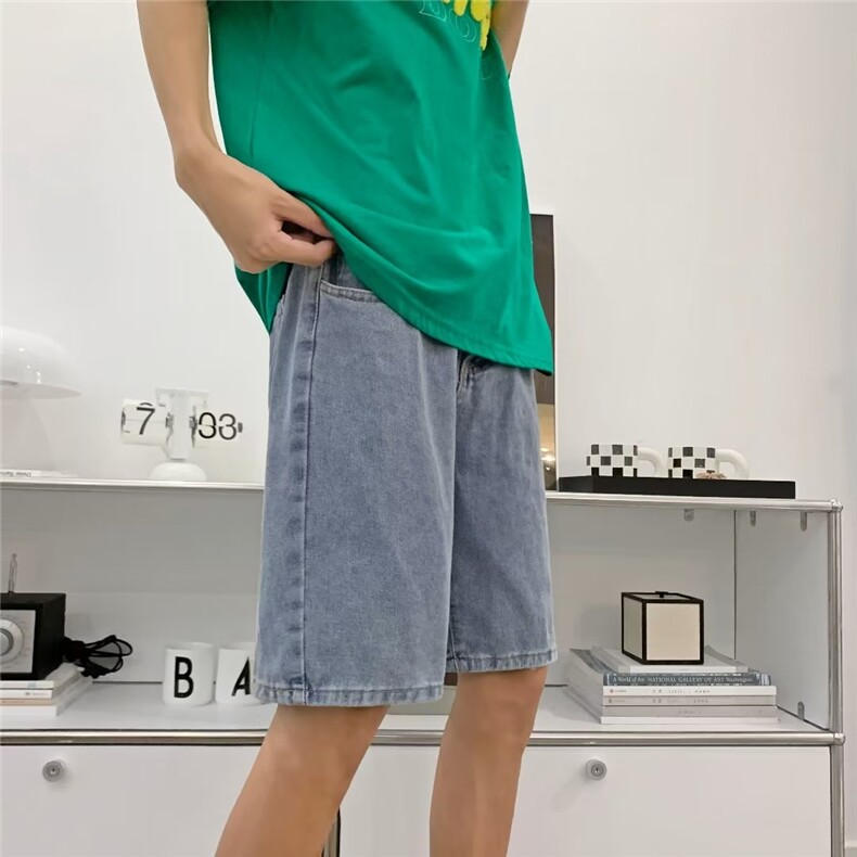 牛仔短裤男韩版潮流帅气2023春夏新款ins宽松百搭五分裤RK058-P35,男装牛仔裤,星座412-2