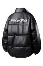 1鳄鱼纹印花设计大码M-5XL手塞棉夹克PU皮棉服外套8507P120控158，男装夹克，星座226-2