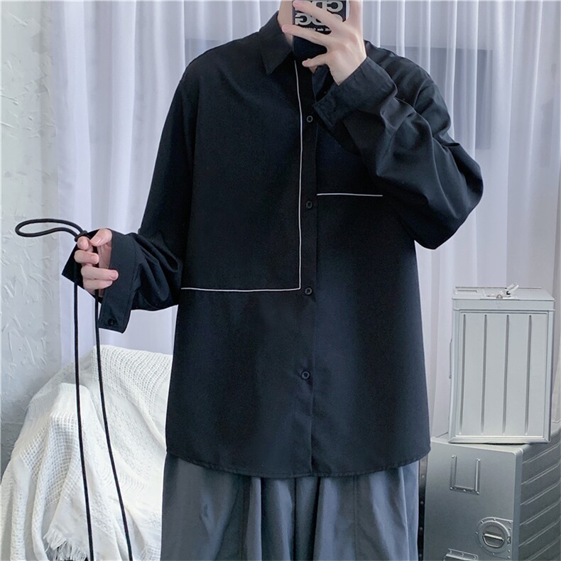 910A-C13秋装新款仙气衬衫情侣中性休闲时尚潮流上衣,男装衬衫,星座910A