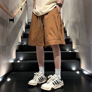 夏季工装短裤男潮流休闲外穿设计感百搭潮牌美式侧拉链宽松五分裤图片