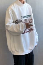 加绒加厚高领卫衣机车印花落肩袖情侣款打底衫XZ514-2-G85-P48，男装T恤，星座514-2(原B239)