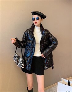 【现货】新款冬季白鸭绒宽松短款立领羽绒服图片