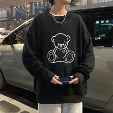 S6174-P28加绒款-P33秋季圆领卫衣男大码韩版宽松长袖外套，男装卫衣，电商A040