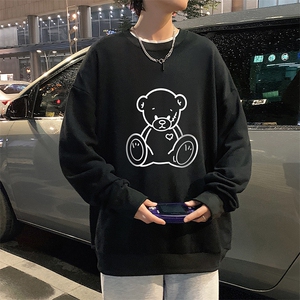 S6174-P28 加绒款-P33 秋季圆领卫衣男大码韩版宽松长袖外套图片