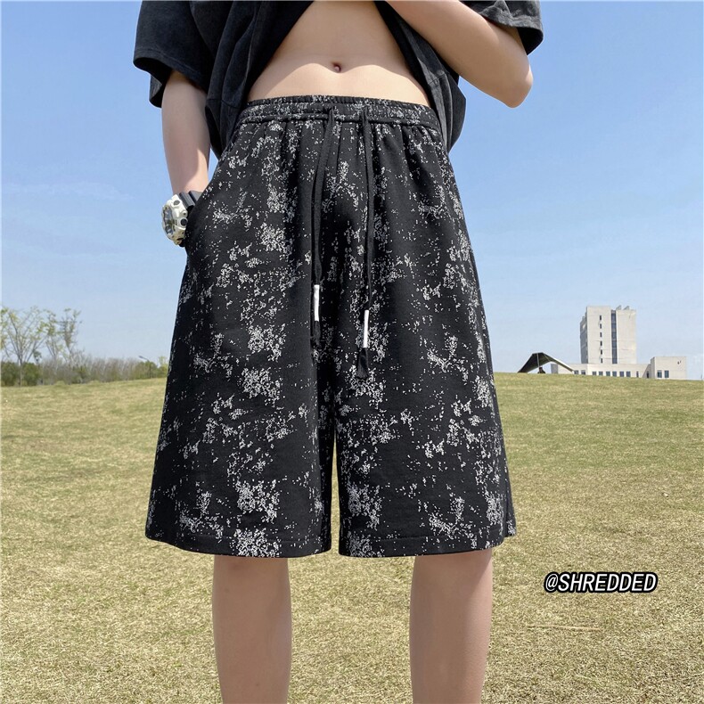 抖音品质ins满印透气短裤宽松休闲五分裤B315-K23246-p45控58,男装休闲裤,电商B315